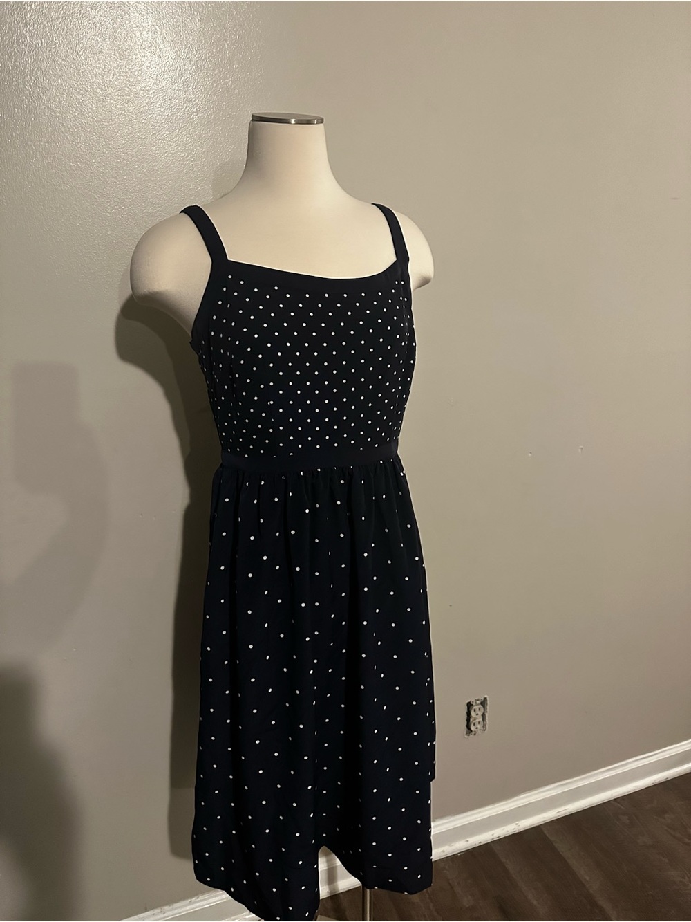 Tommy Hilfiger Navy Polka Dot Midi Dress